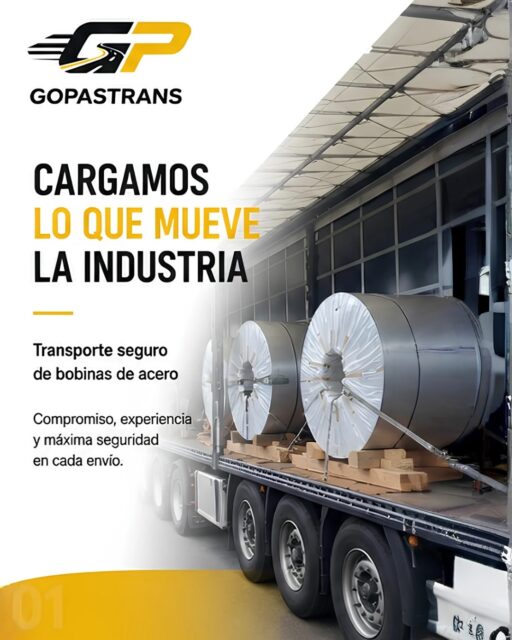 🚛⚙️ Especialistas en carga de bobinas.
Precisión, seguridad y compromiso en cada transporte.